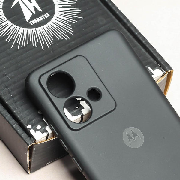 Black Camera Original Silicone case for Motorola G84 - The Hatke