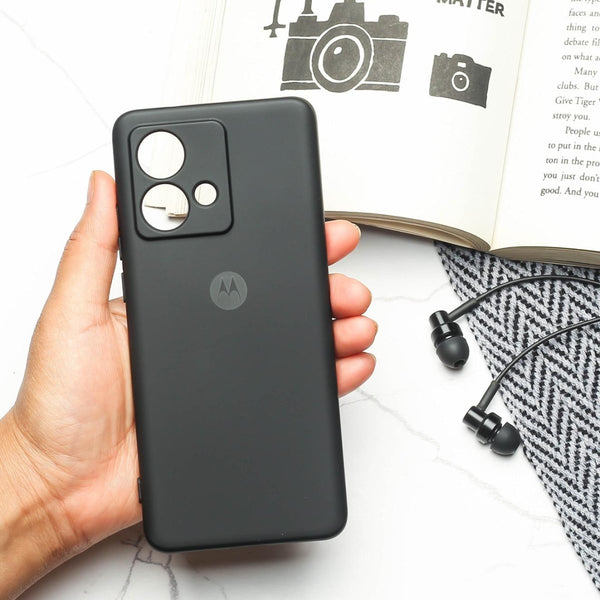 Black Camera Original Silicone case for Motorola G84 - The Hatke