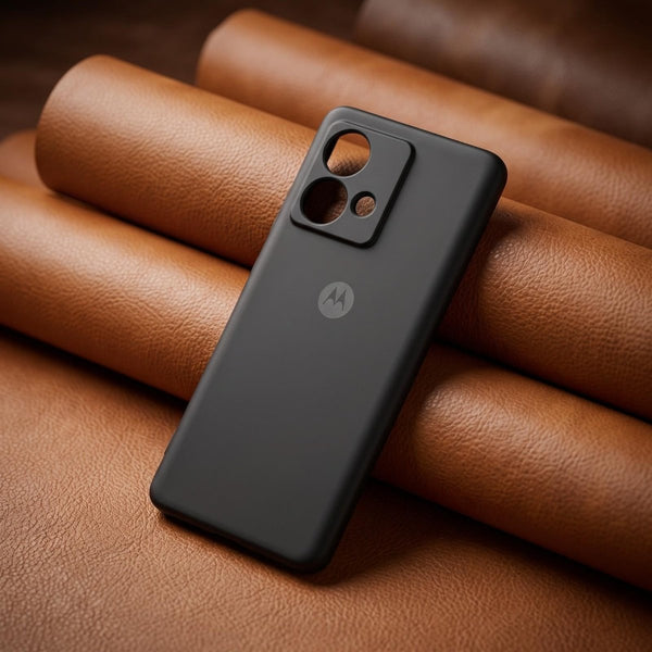 Black Camera Original Silicone case for Motorola G84 - The Hatke