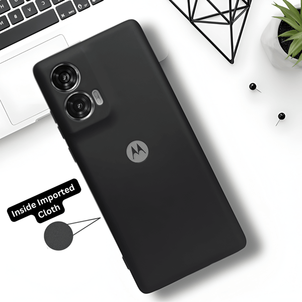Black Camera Original Silicone case for Motorola G85 - The Hatke