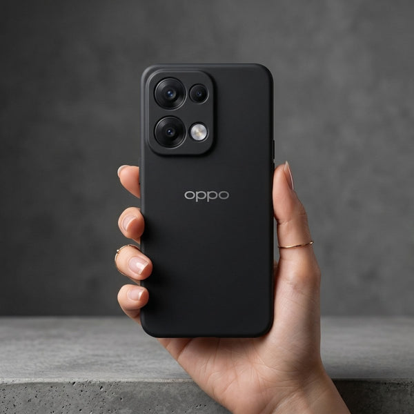 Black Camera Original Silicone case for Oppo Reno 13 - The Hatke
