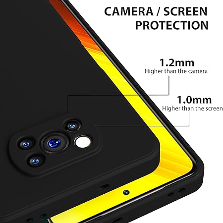 Black Camera Original Silicone Case for Poco X3 - The Hatke