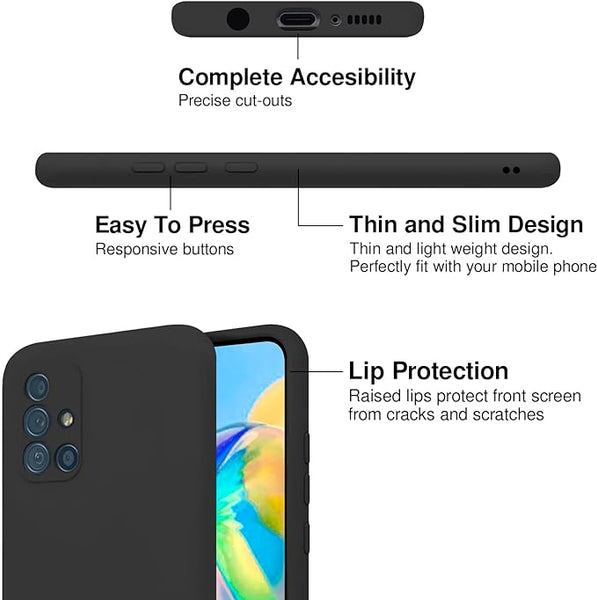 Black Camera Original Silicone Case for Samsung A71 - The Hatke