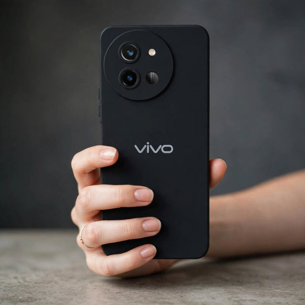 Black Camera Original Silicone case for Vivo T3X - The Hatke