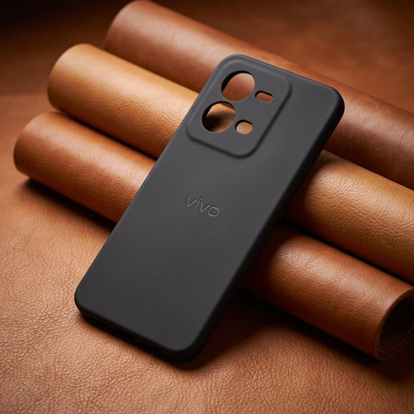 Black Camera Original Silicone case for Vivo V25 - The Hatke