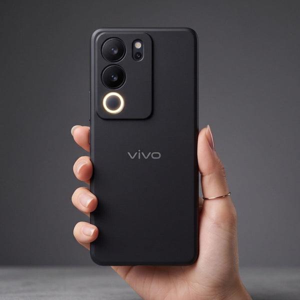 Black Camera Original Silicone case for Vivo V29 - The Hatke