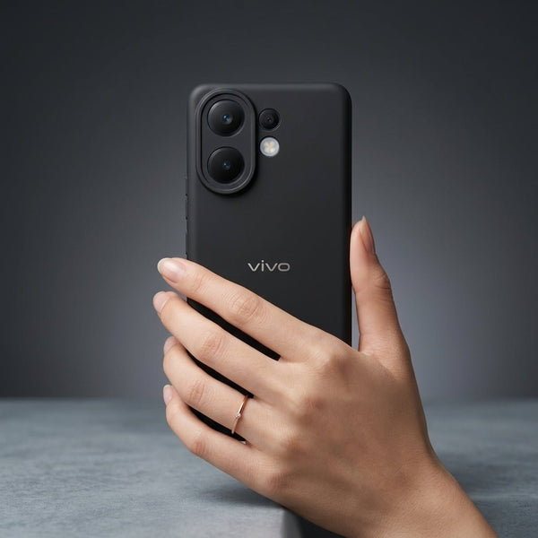 Black Camera Original Silicone case for Vivo V60 - The Hatke