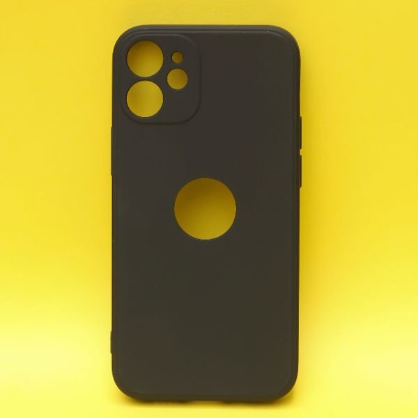 Black Candy Logo Cut Silicone Case for Apple Iphone 12 - The Hatke