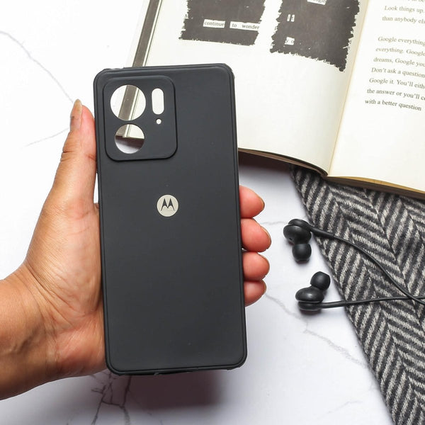 Black Candy silicone Case for Motorola Edge 40 - The Hatke