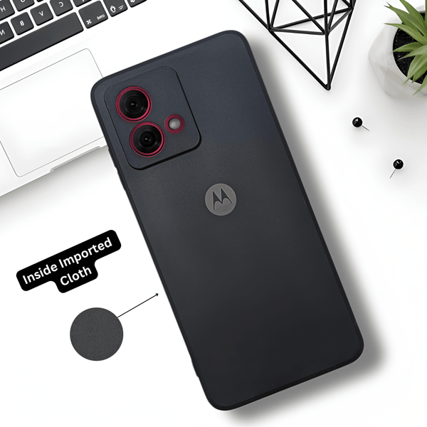Black Candy silicone Case for Motorola G84 - The Hatke