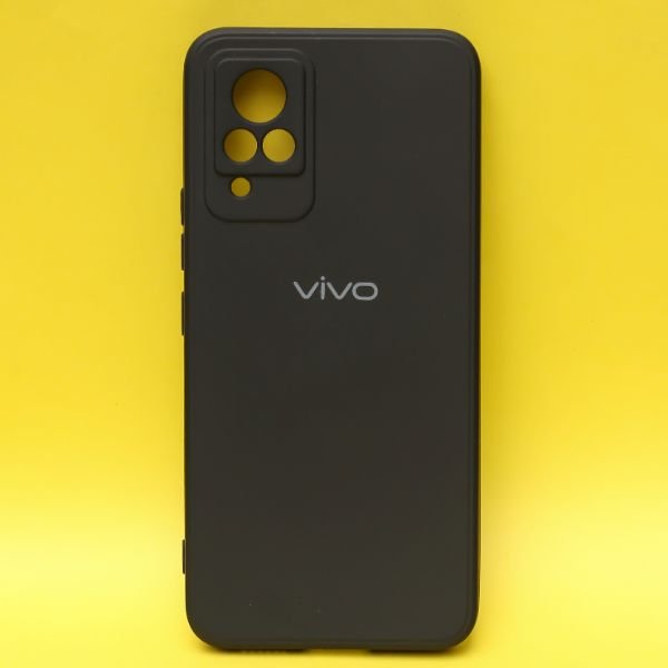 Black Candy silicone Case for Vivo V21 - The Hatke