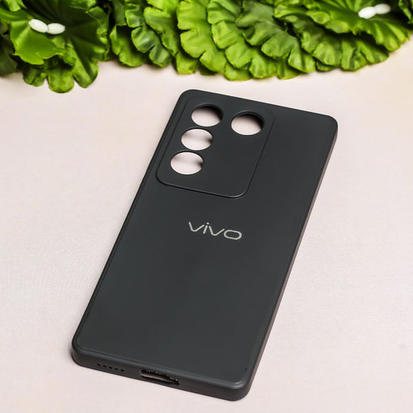 Black Candy silicone Case for Vivo V27 - The Hatke