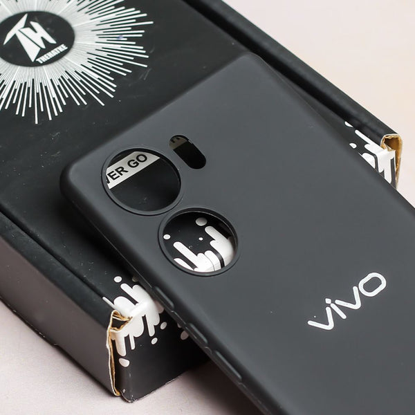 Black Candy silicone Case for Vivo V29e - The Hatke