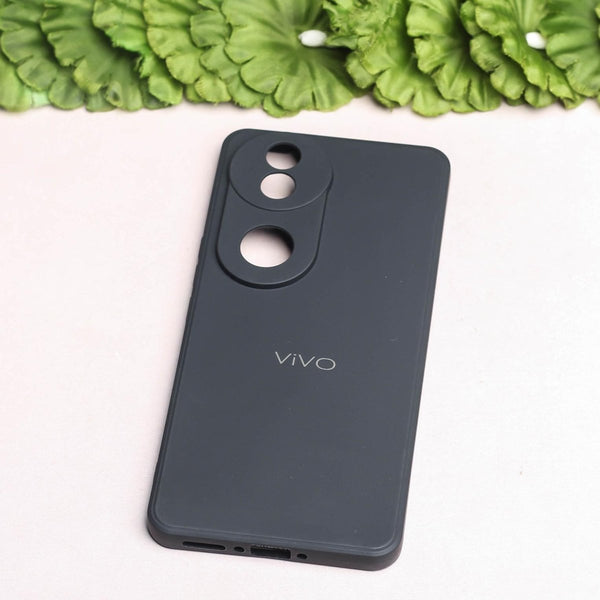Black Candy silicone Case for Vivo V40 - The Hatke