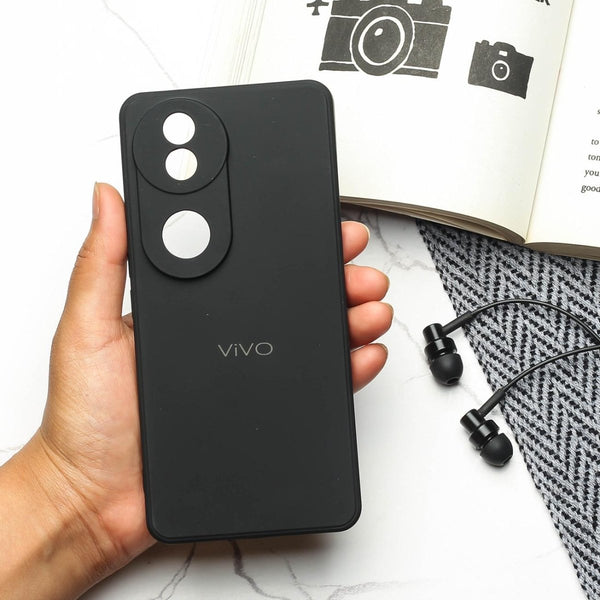 Black Candy silicone Case for Vivo V40 - The Hatke