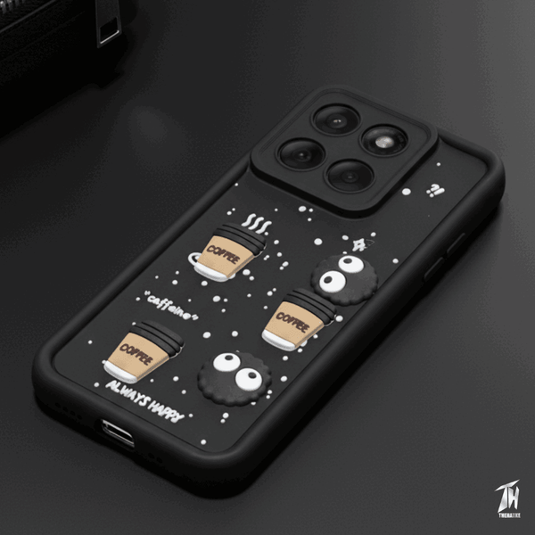 Black COFFEE (ALWAYS HAPPY) Silicone case for Motorola Edge 60 Fusion - The Hatke