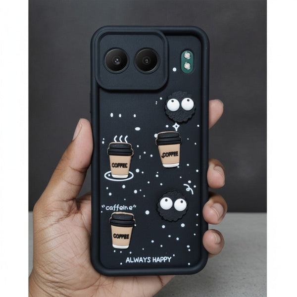 Black COFFEE (ALWAYS HAPPY) Silicone case for Oneplus Nord 4 - The Hatke