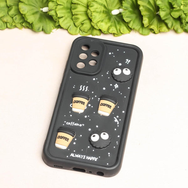 Black COFFEE (ALWAYS HAPPY) Silicone case for Samsung A32 4g - The Hatke