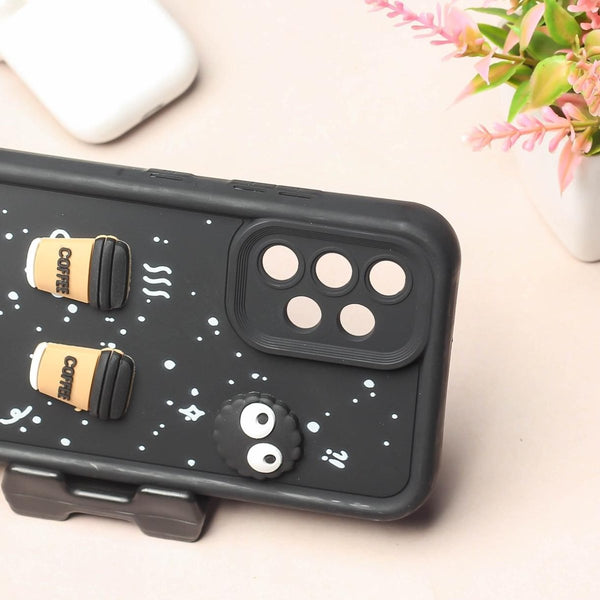 Black COFFEE (ALWAYS HAPPY) Silicone case for Samsung A32 4g - The Hatke