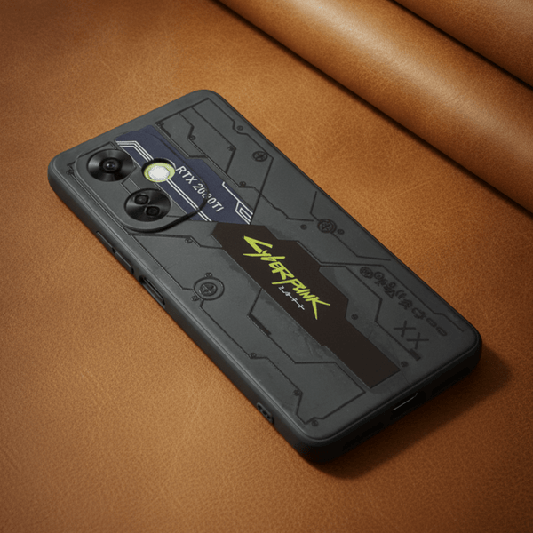 Black Cyberpunk Embossed Silicone case for Oneplus Nord Ce 3 Lite - The Hatke