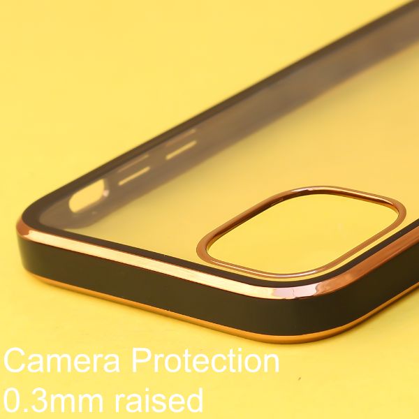 Black Electroplated Transparent Case for Apple iphone 12 Pro Max - The Hatke