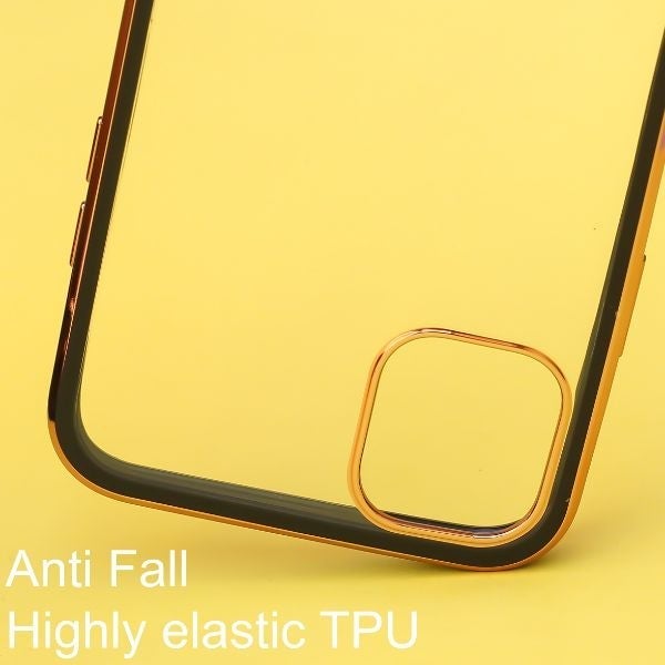 Black Electroplated Transparent Case for Apple iphone 13 Pro - The Hatke