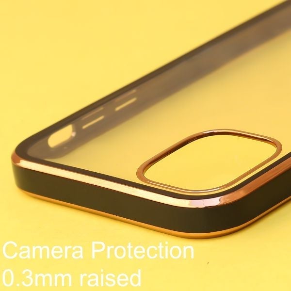Black Electroplated Transparent Case for Apple iphone 13 Pro - The Hatke