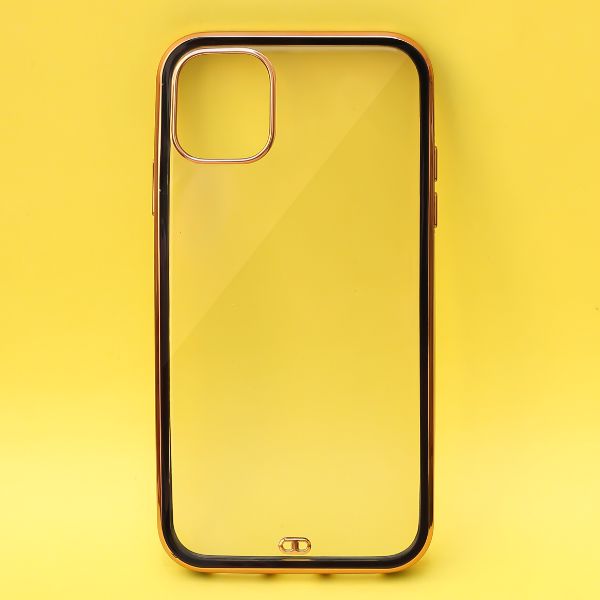 Black Electroplated Transparent Case for Apple iphone 15 Plus - The Hatke