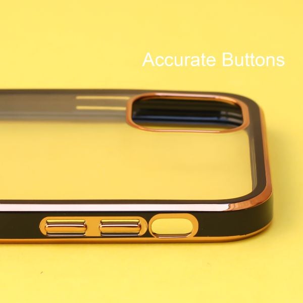Black Electroplated Transparent Case for Apple iphone 15 Plus - The Hatke