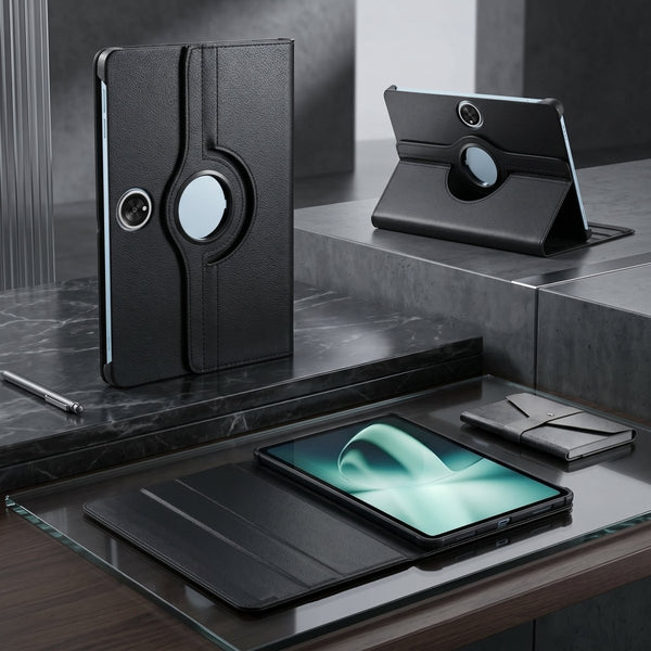 Black Flip Leather Case for OnePlus Pad 2 12.1 inch - The Hatke