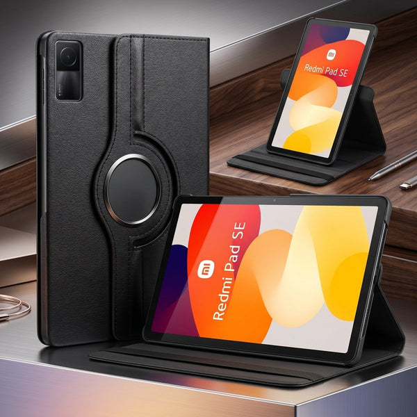 Black Flip Leather Case for Redmi PAD SE 5G (11 inch) - The Hatke