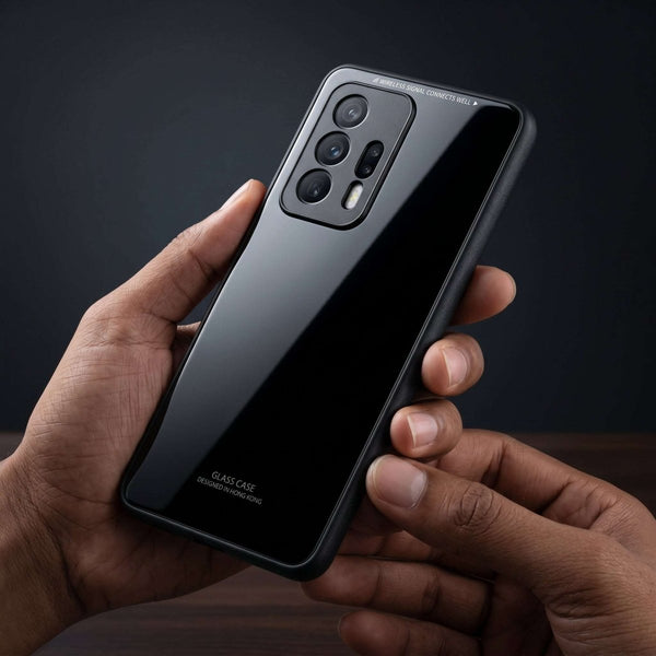 Black Glass case for Xiaomi 11t - The Hatke