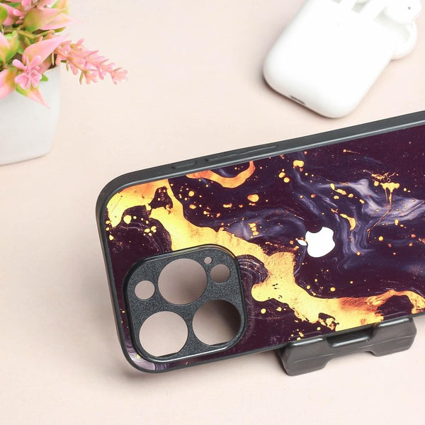 Black Gold Blaze MB Case for Apple Iphone 13 pro - The Hatke