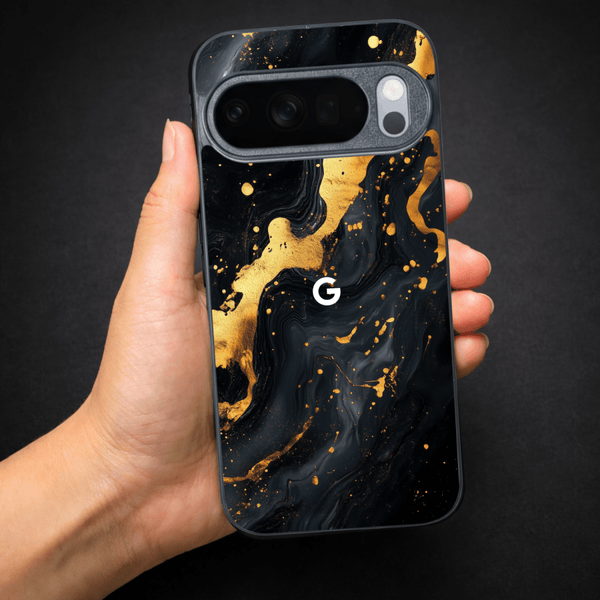 Black Gold Blaze MB Case for Google Pixel 10 Pro - The Hatke
