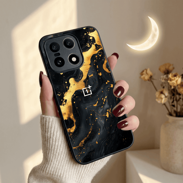 Black Gold Blaze MB Case for Oneplus 15 - The Hatke