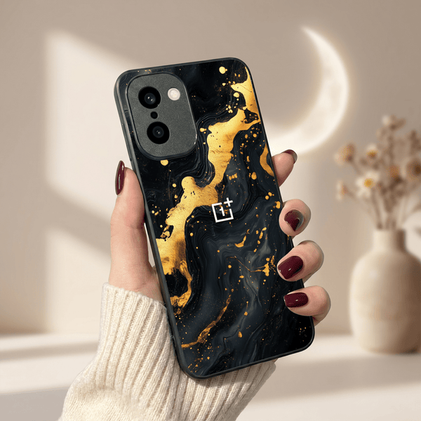 Black Gold Blaze MB Case for Oneplus 15R - The Hatke