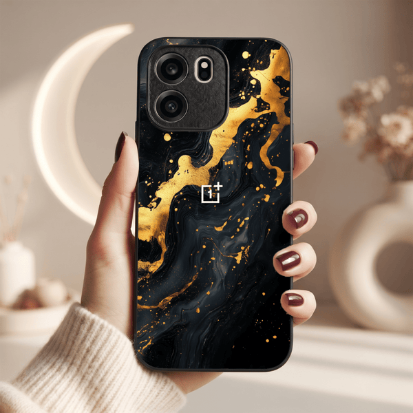 Black Gold Blaze MB Case for Oneplus Nord CE 6 - The Hatke