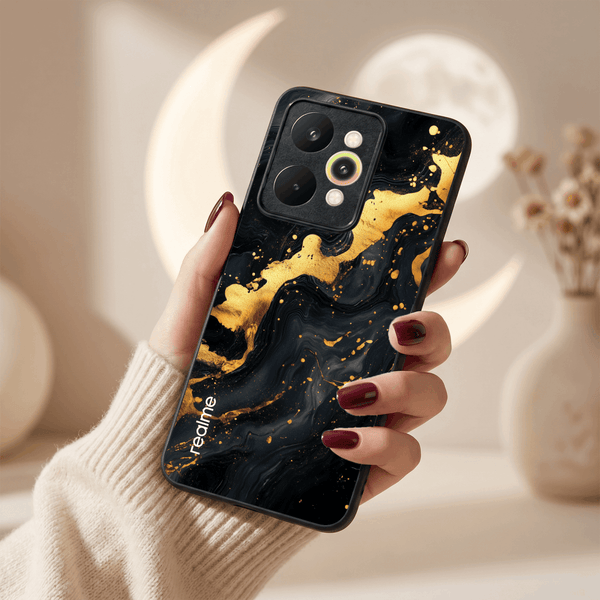 Black Gold Blaze MB Case for Realme 15 Pro - The Hatke