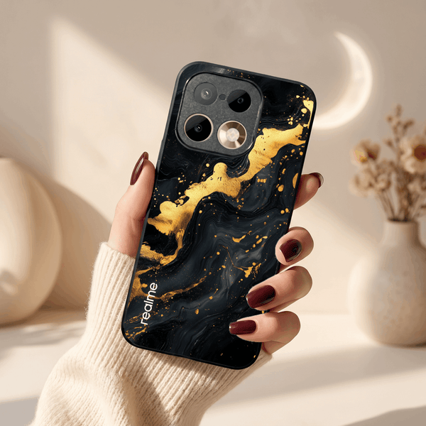 Black Gold Blaze MB Case for Realme 16 Pro Plus - The Hatke