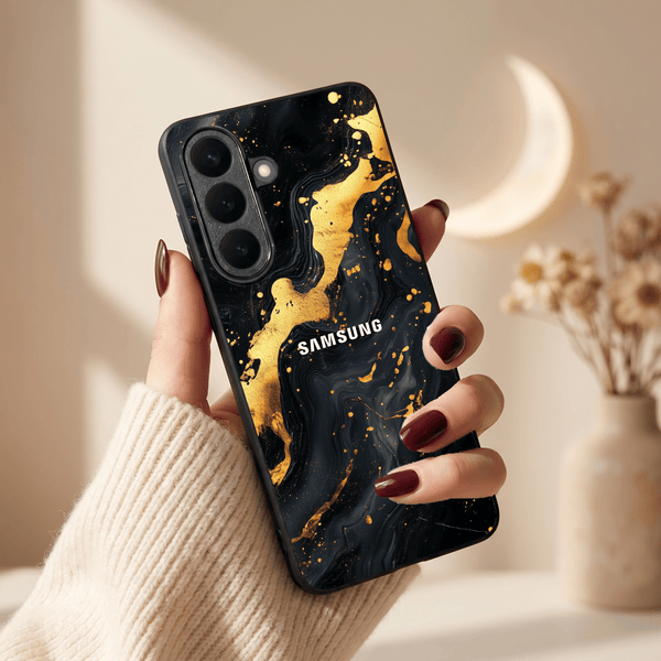 Black Gold Blaze MB Case for Samsung Galaxy S26 - The Hatke