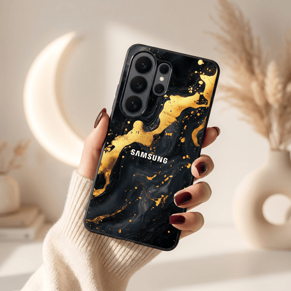 Black Gold Blaze MB Case for Samsung Galaxy S26 Ultra - The Hatke