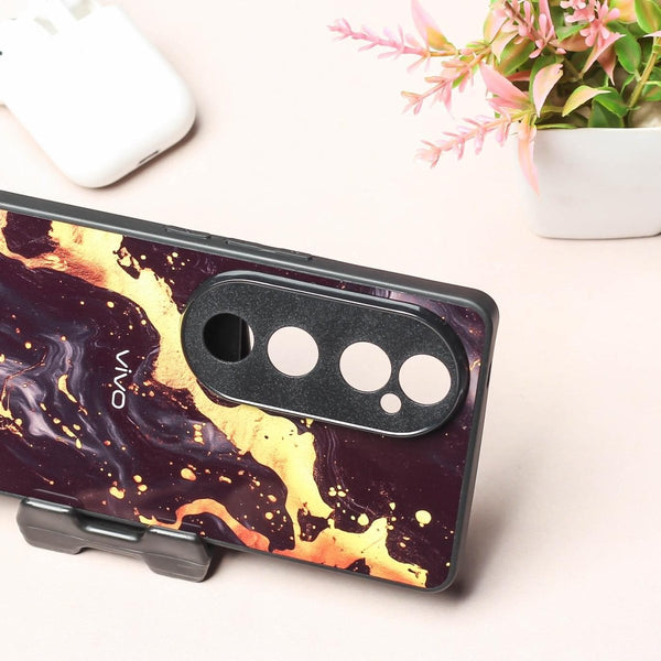 Black Gold Blaze MB Case for Vivo V40 - The Hatke
