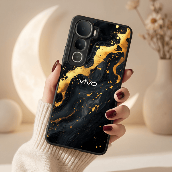 Black Gold Blaze MB Case for Vivo Y400 - The Hatke
