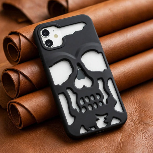 Black Hollow Skull Design Silicone case for Apple iphone 11 - The Hatke