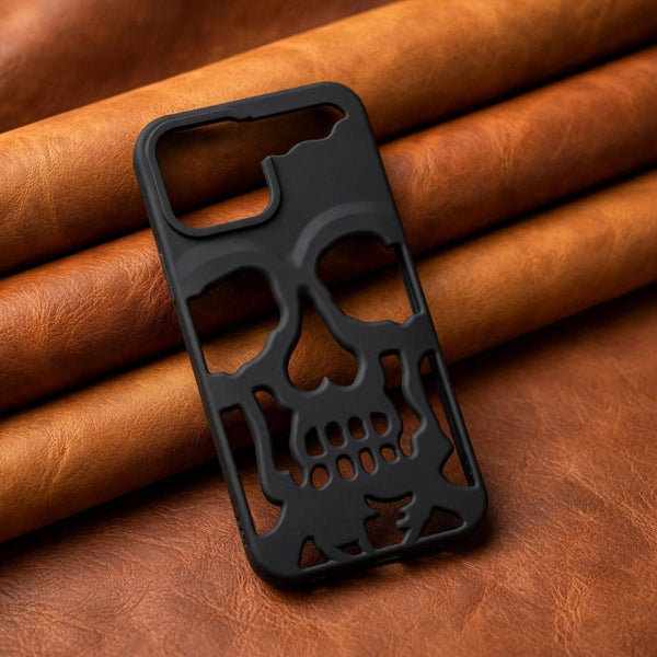 Black Hollow Skull Design Silicone case for Apple iphone 12 Pro Max - The Hatke