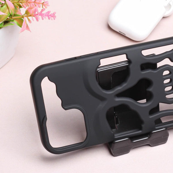 Black Hollow Skull Design Silicone case for Apple iphone 13 - The Hatke