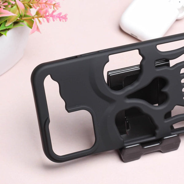 Black Hollow Skull Design Silicone case for Apple iphone 14 Plus - The Hatke