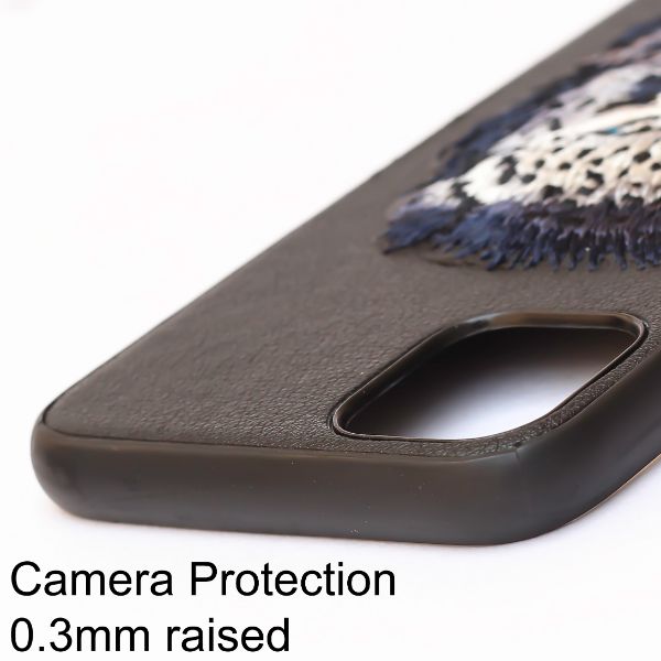 Black Leather Blue Lion Ornamented for Apple iPhone 13 - The Hatke