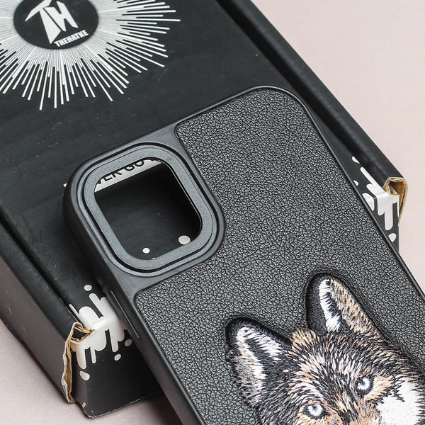 Black Leather Brown Fox Ornamented for Apple iPhone 11 - The Hatke