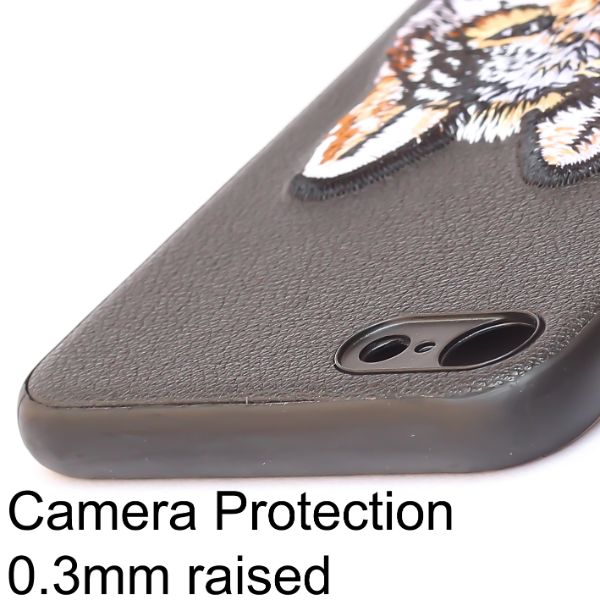 Black Leather Brown Fox Ornamented for Apple iPhone 7 - The Hatke